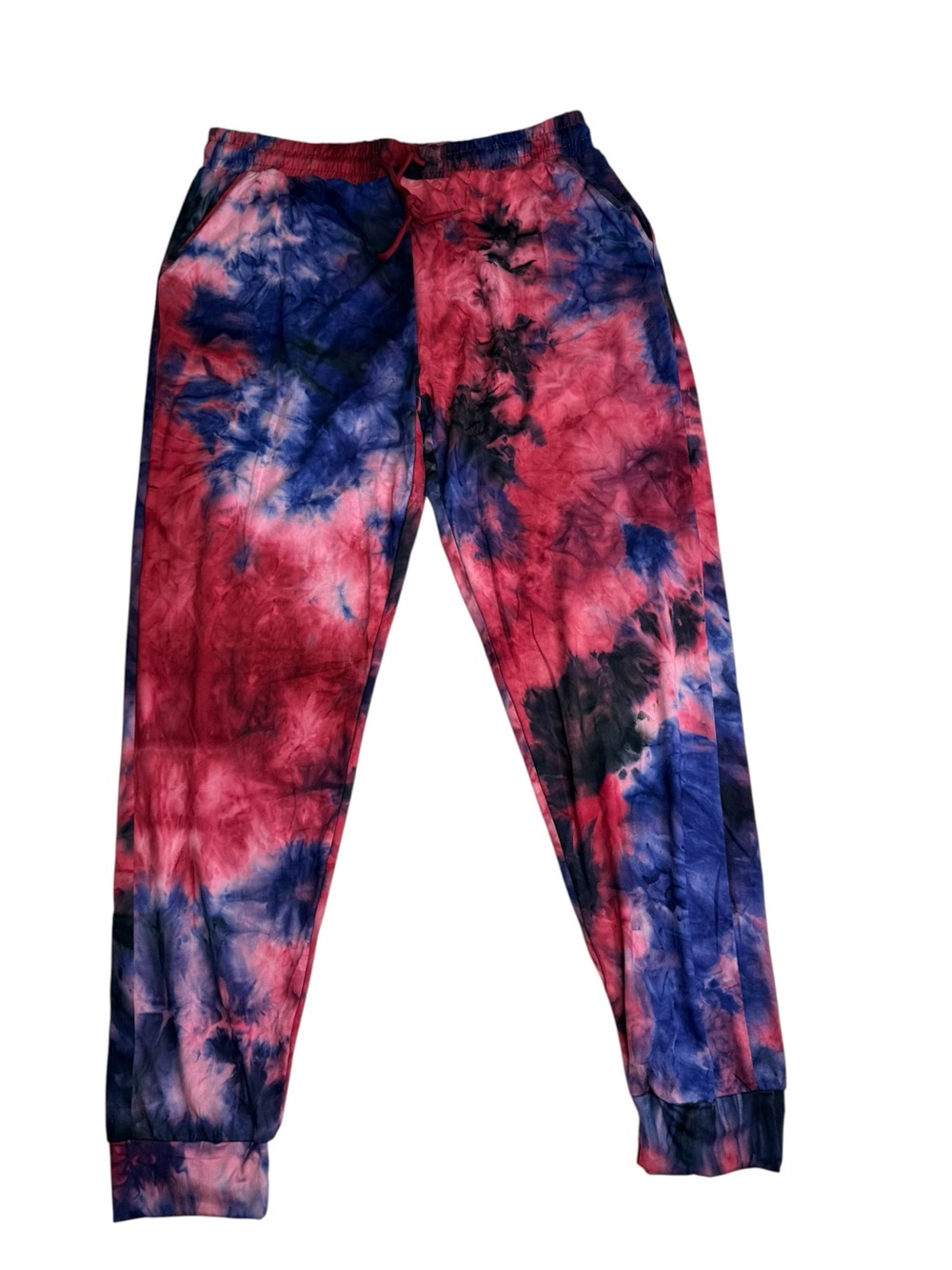 Leggings Depot XL Tie Dye Jogger Pants Super Soft Red Blue NWT